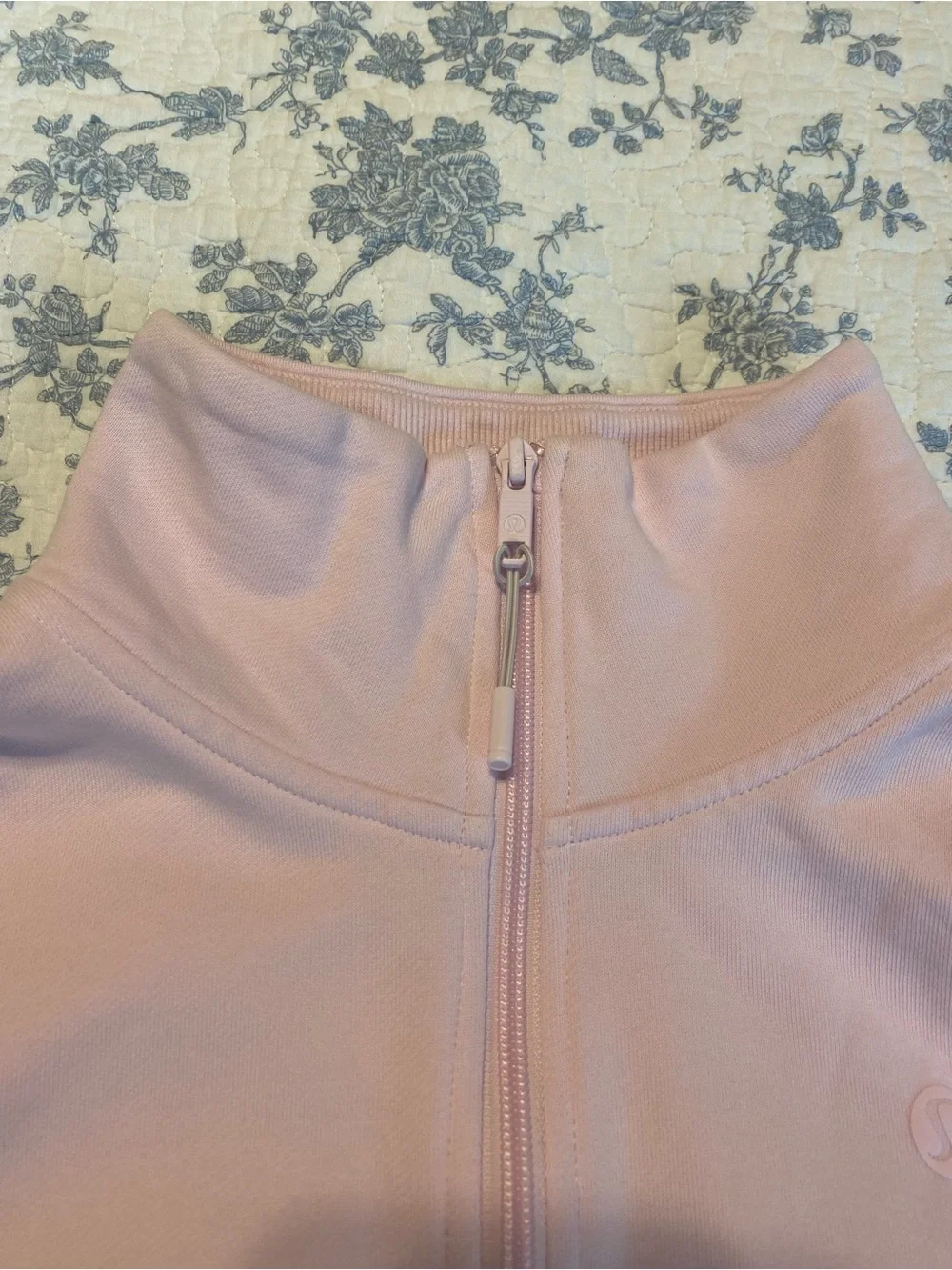 Lululemon Cotton Terry Tennis Half Zip Pink Organza Size Small